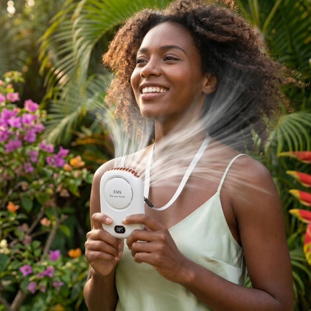 Ventilador de Cuello Portátil sin Aspas | 1800mAh | 3 Velocidades | Pantalla LED