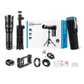 Kit completo Lente Teleobjetivo APEXEL 36X con trípode y control remoto