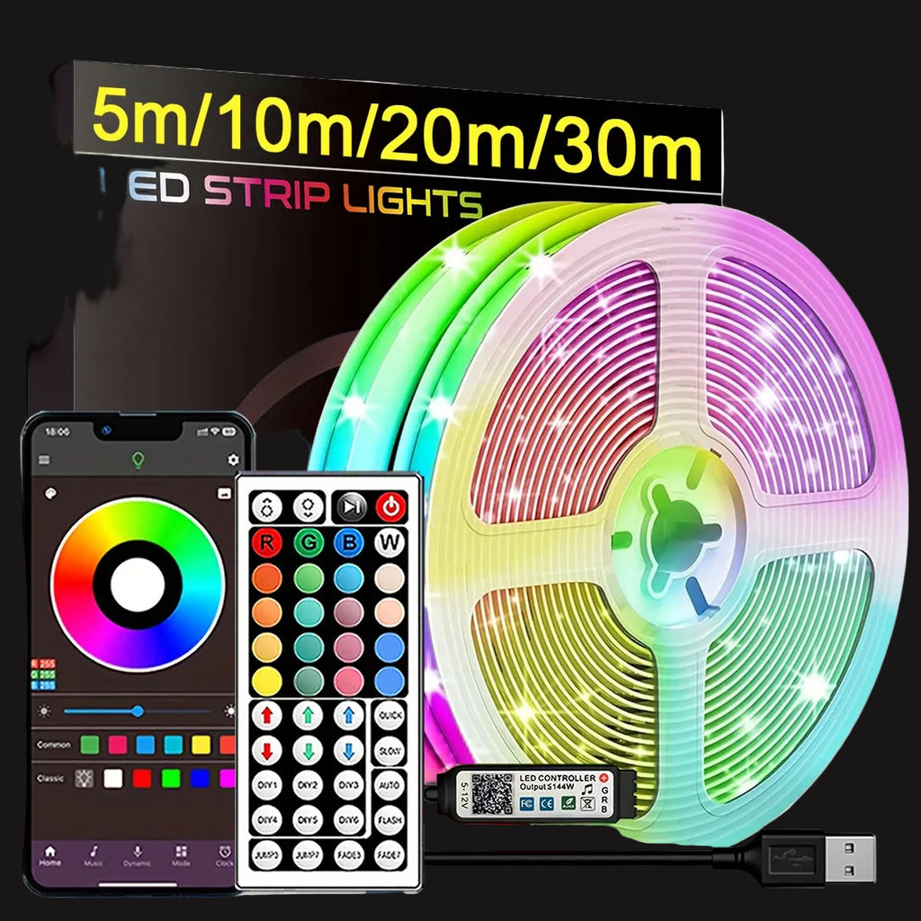 Tiras LED RGB USB con control APP habitación cine gaming