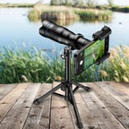 Lente APEXEL 36X montada en smartphone para fotografía de naturaleza