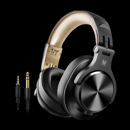 Auriculares OneOdio Fusion A70 vista lateral negro dorado