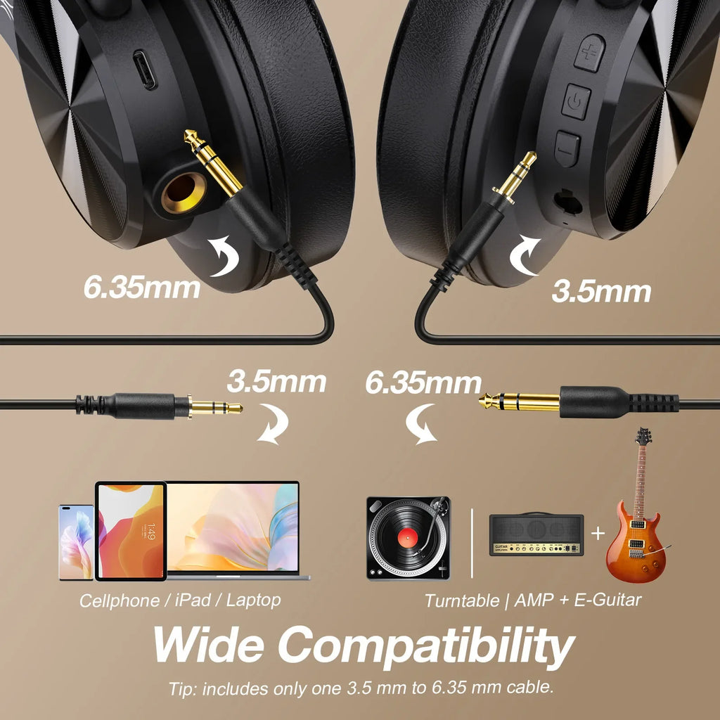 Auriculares Bluetooth OneOdio Fusion A70 | Hi-Res Audio | 72hs | DJ + Wireless