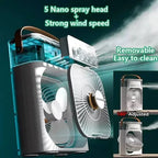 Mini Enfriador de Aire 3 en 1 | Ventilador + Humidificador + Luz LED 7 Colores | 600ml