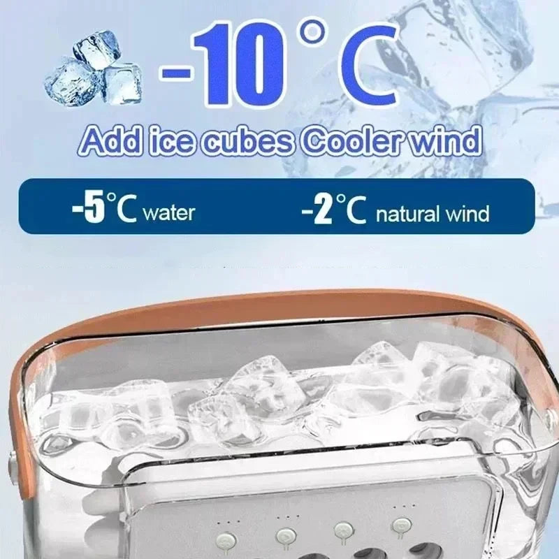 Mini Enfriador de Aire 3 en 1 | Ventilador + Humidificador + Luz LED 7 Colores | 600ml