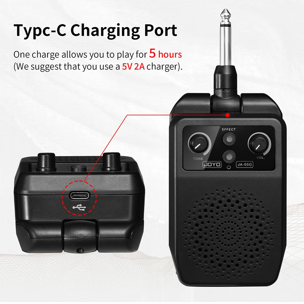 Amplificador Portátil JOYO JA-05G | 4 Efectos | Bluetooth | Plug and Play