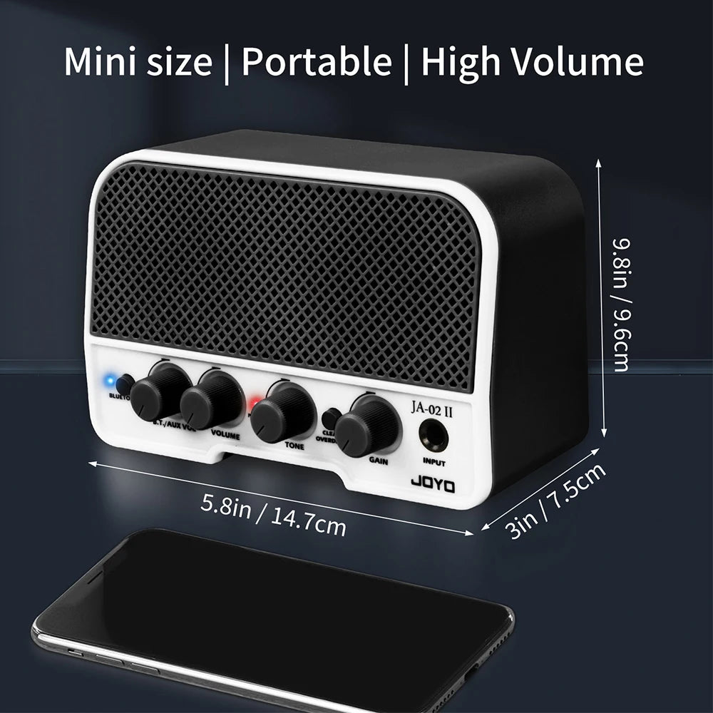 Amplificador de Guitarra Portátil JOYO JA-02 II | 5W | Bluetooth 5.0 | Recargable USB-C