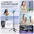Gimbal TOKQI C22 AI Tracking 360° | Kit Completo con Luz y Micrófono