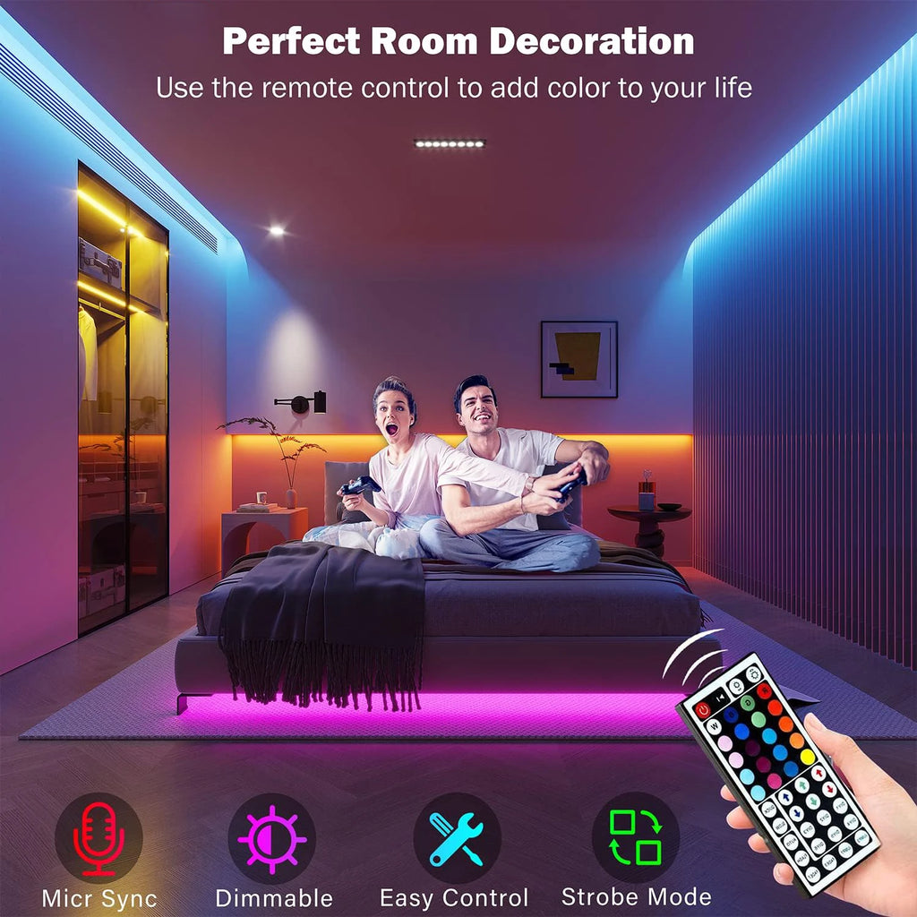 Tiras LED RGB 0.5m USB TV backlight fácil instalación