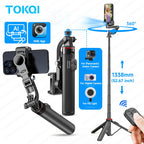 Gimbal TOKQI C22 AI Tracking 360° | Kit Completo con Luz y Micrófono