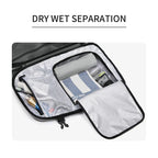 Mochila compresible expandida 55 litros vista lateral