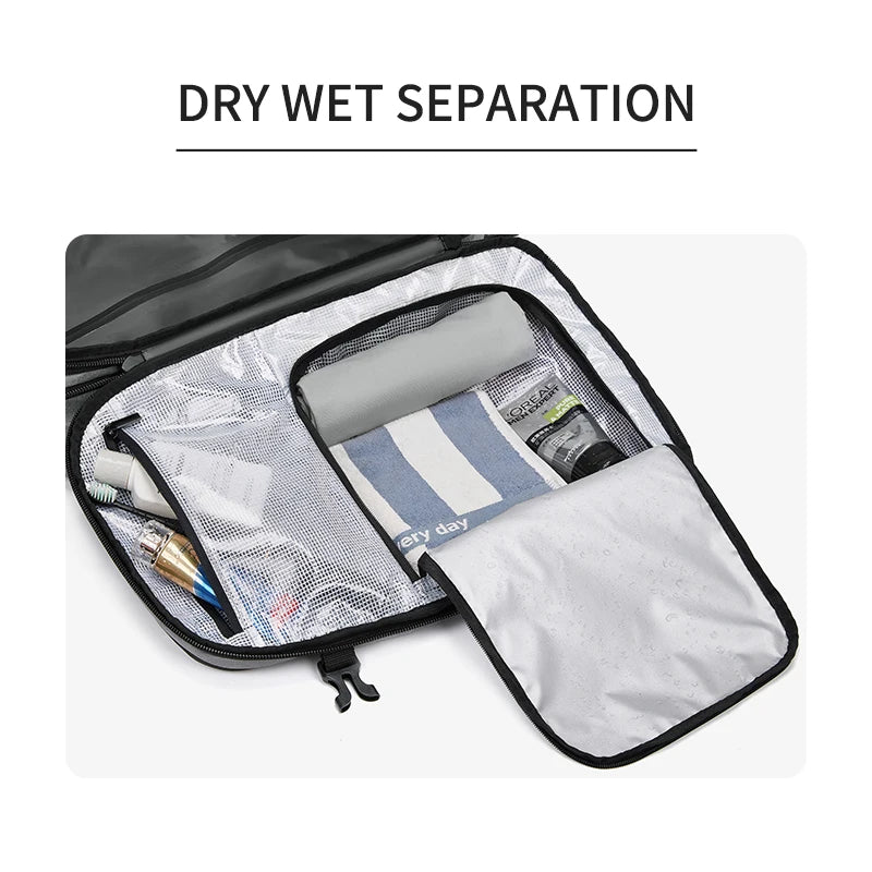 Mochila compresible expandida 55 litros vista lateral