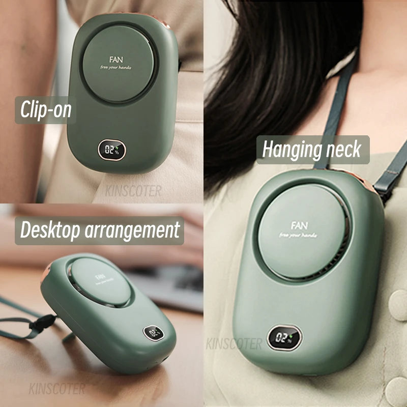 Ventilador de Cuello Portátil sin Aspas | 1800mAh | 3 Velocidades | Pantalla LED