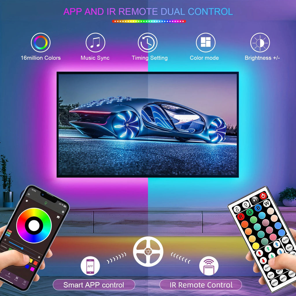 App y control remoto dual tiras LED RGB USB